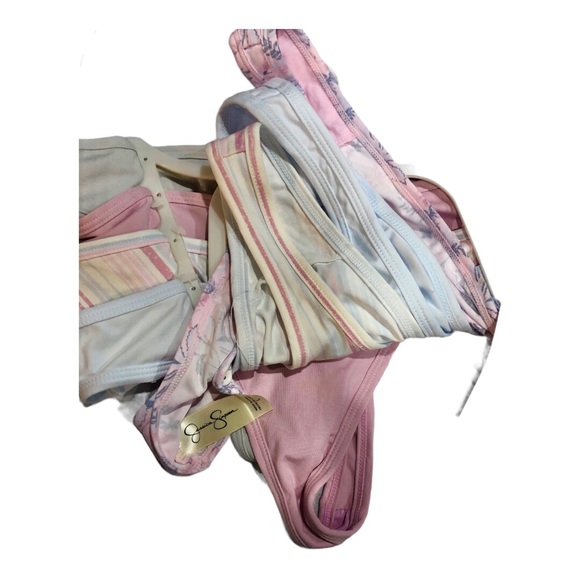 Jessica Simpson 5pk pink blue gray multi thong panties size large new - Picture 6 of 14